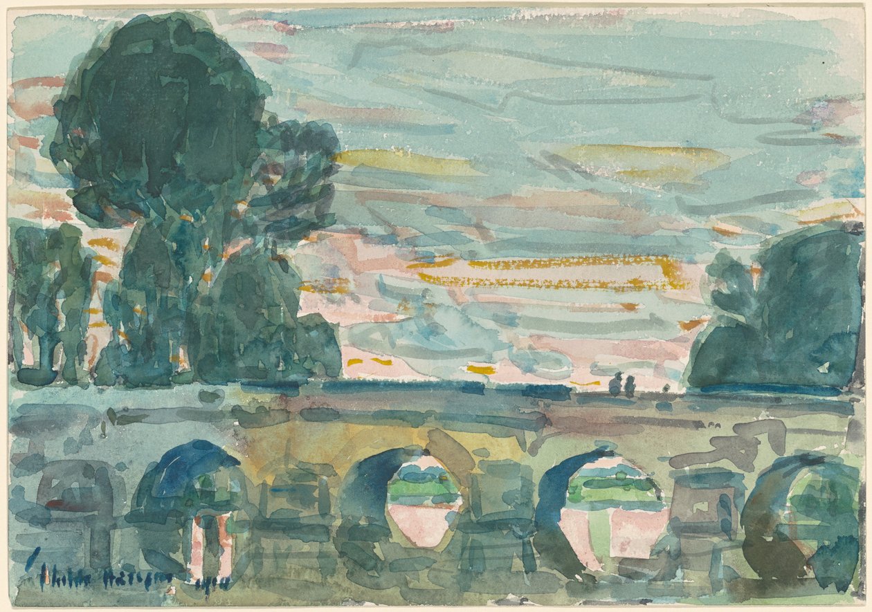 Most w Grez [recto] autorstwa Childe Hassam