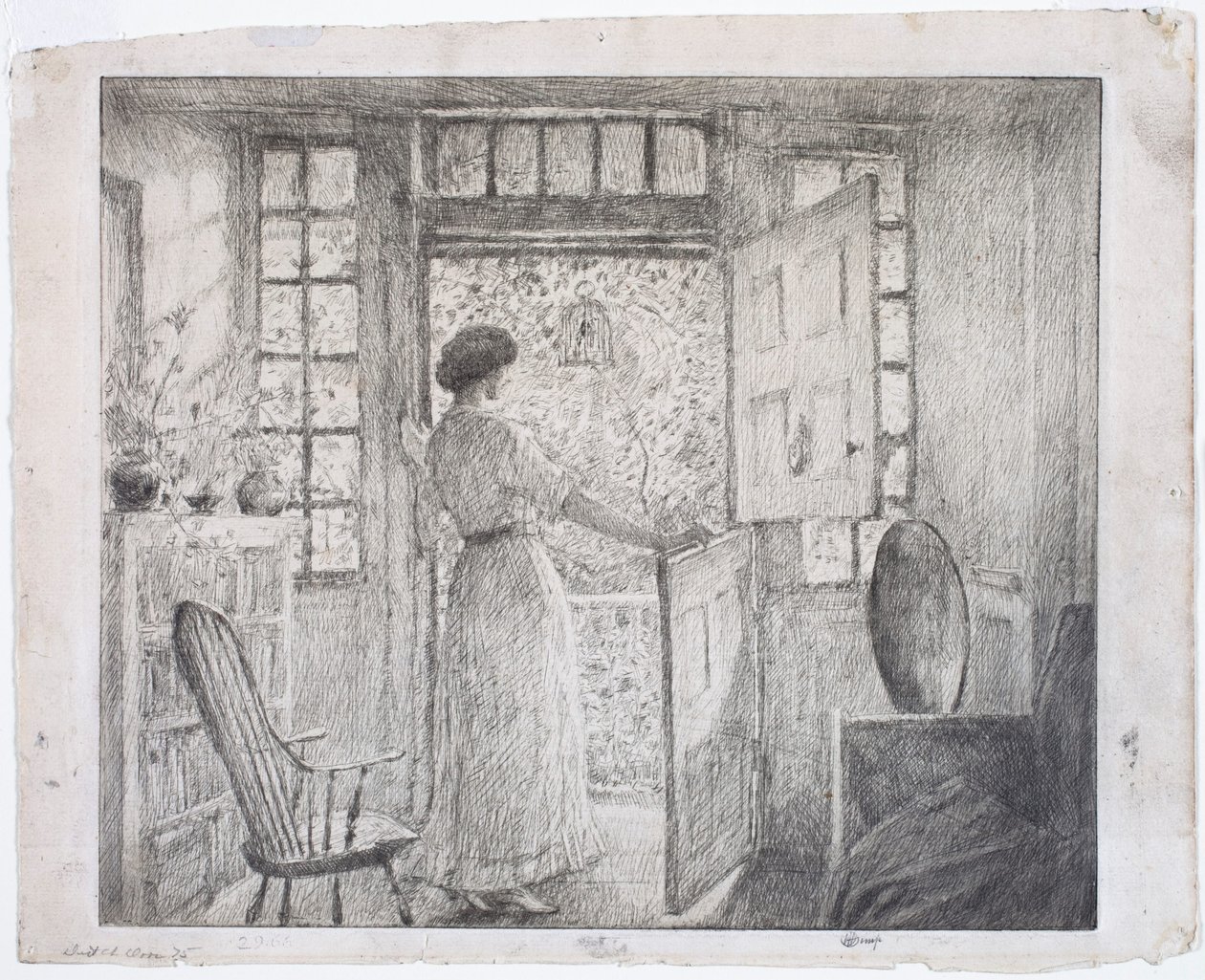 Holenderskie drzwi (recto), grecki taniec (verso) autorstwa Childe Hassam