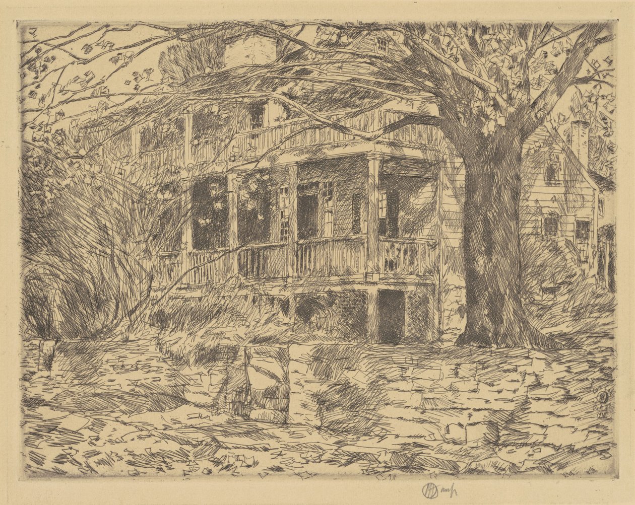Stary dom, Cos Cob autorstwa Childe Hassam