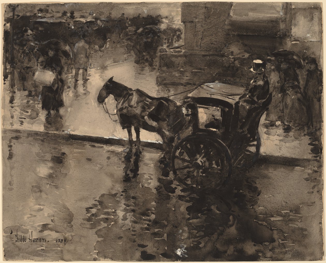 Przypływ na Alei autorstwa Childe Hassam