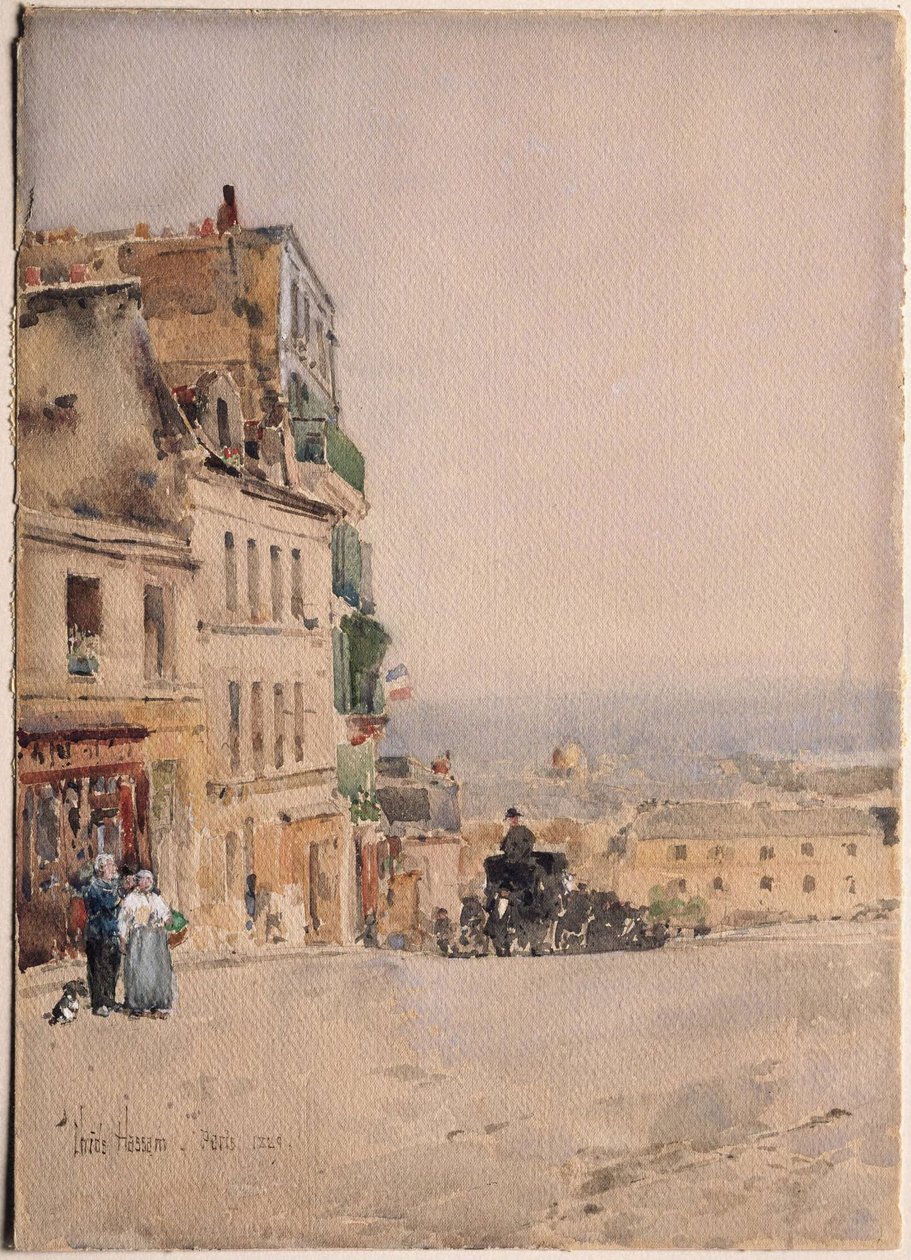 Widok na Montmartre w Paryżu autorstwa Childe Hassam