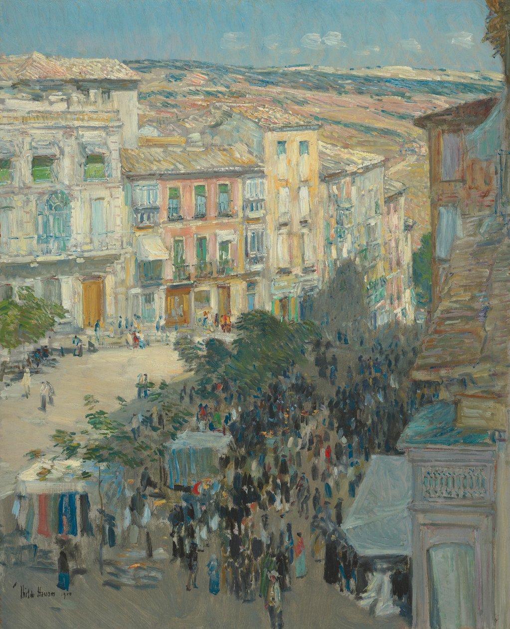 Widok na miasto w południowej Francji autorstwa Childe Hassam