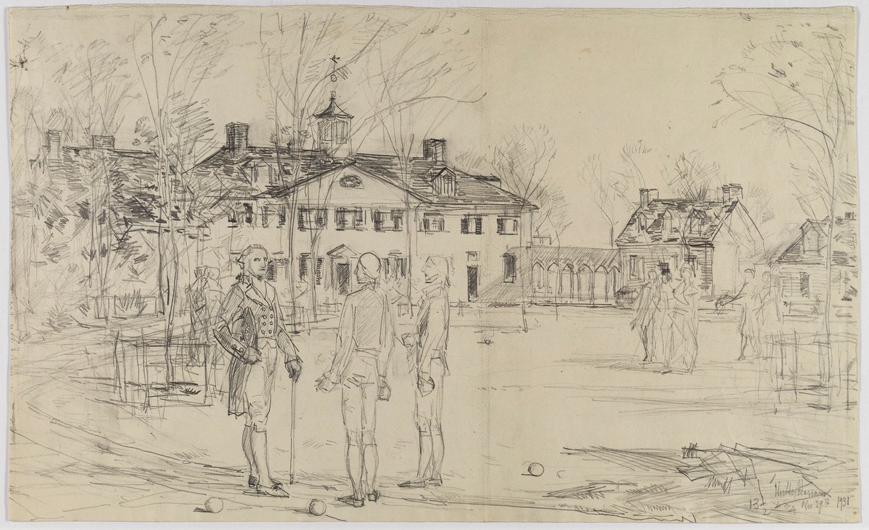 Waszyngton w Mount Vernon autorstwa Childe Hassam