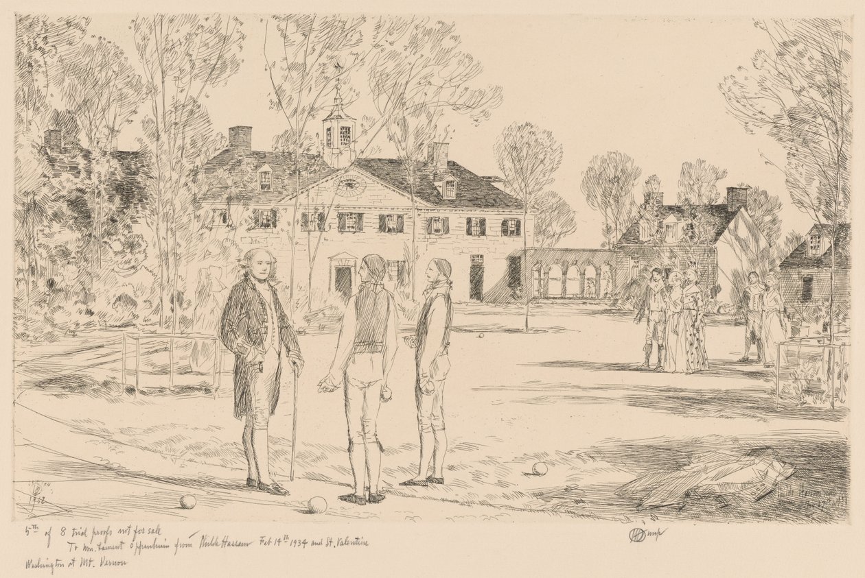 Waszyngton w Mt. Vernon autorstwa Childe Hassam