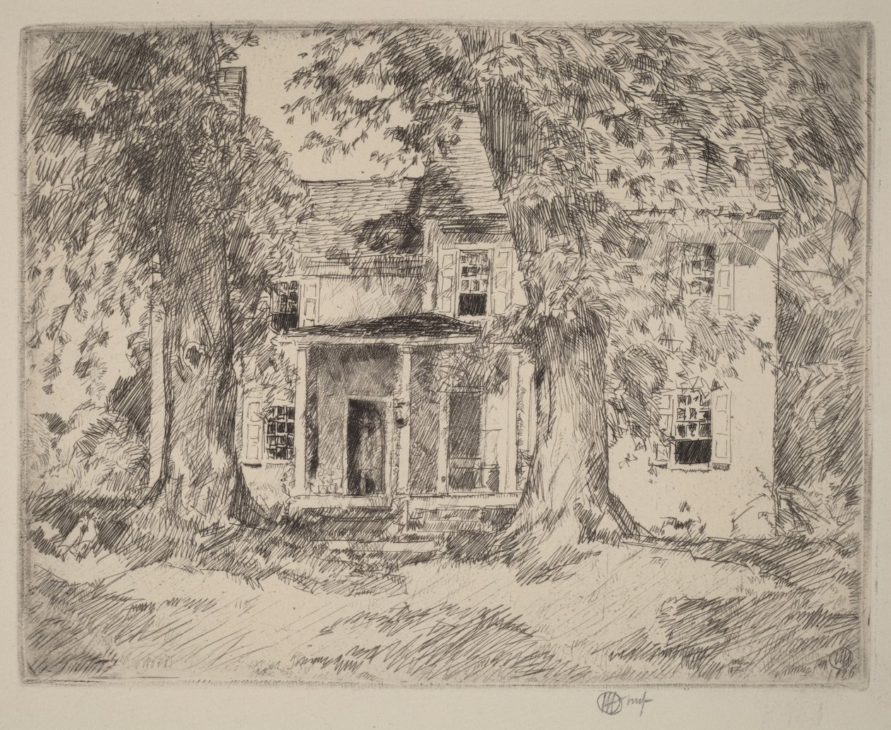 Kwatera główna Waszyngtona w pobliżu Valley Forge autorstwa Childe Hassam