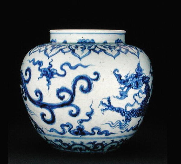 Słój kulisty z malowanym smokiem (porcelana) (rewers) (patrz 176592) autorstwa Chinese School