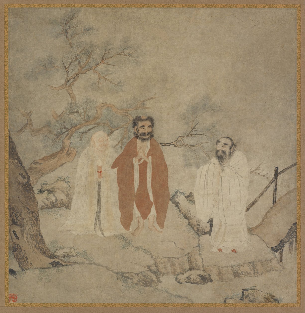 Sakjamuni, Laozi i Konfucjusz, między 1368 a 1644 r. autorstwa Chinese Master