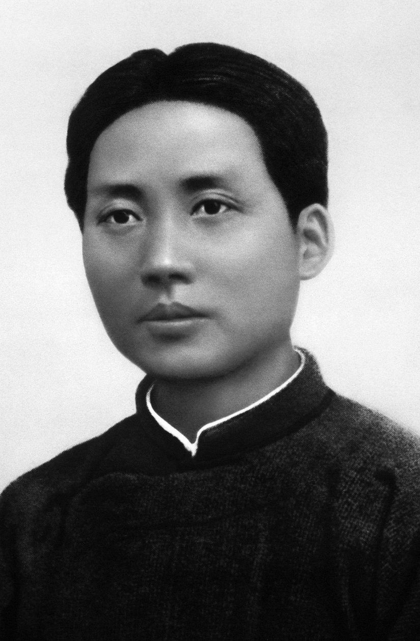 Portret Mao Tse-Tunga (Mao Ze-Dong lub Mao Zedong lub Mao Tse Toung lub Mao Tso Tong) (1893-1976), młodzieńca, który został głową państwa chińskiego - Chiny, ok. 1915 autorstwa Chinese Photographer