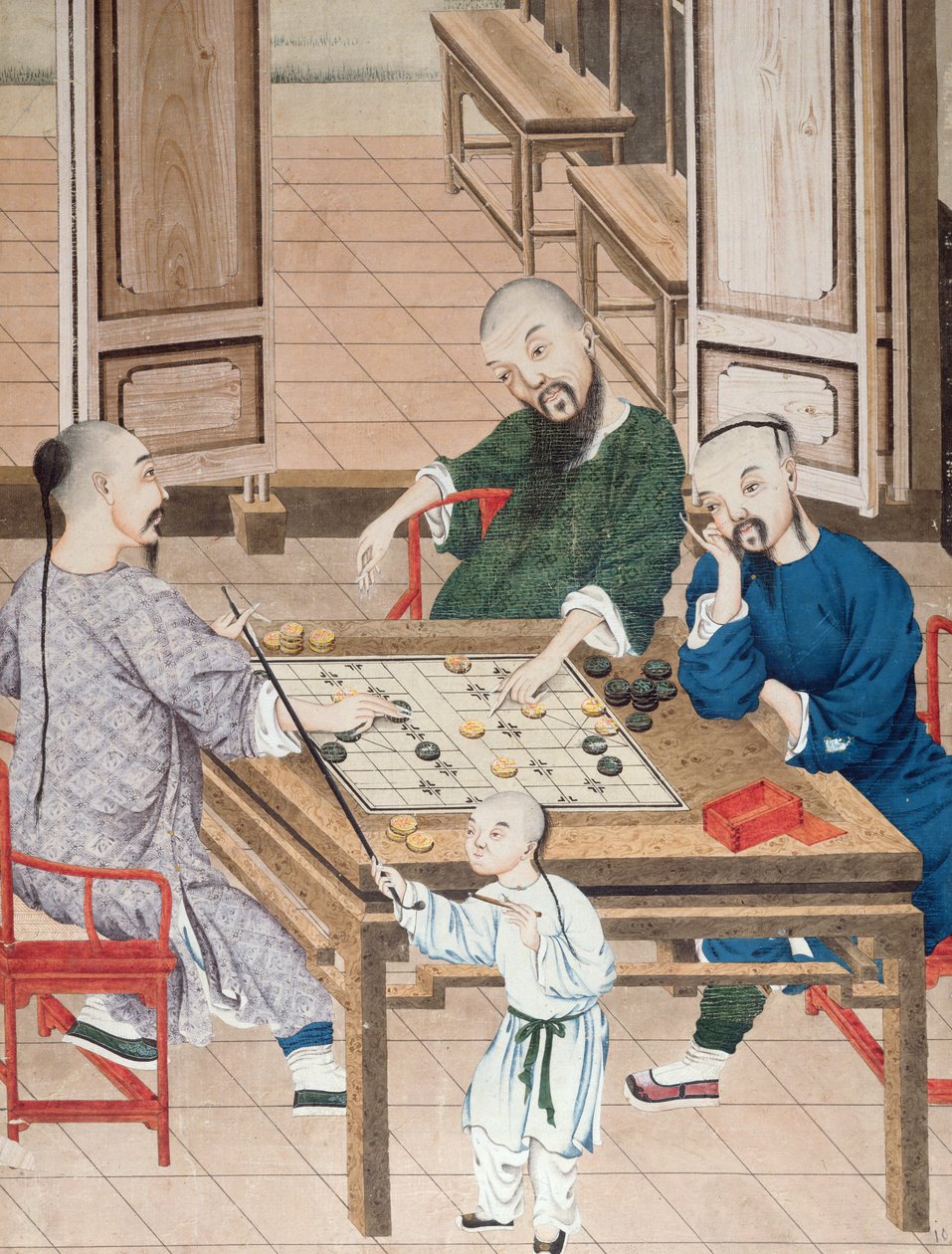 Gra strategiczna w Chinach, koniec XVIII wieku (wc na papierze) autorstwa Chinese School