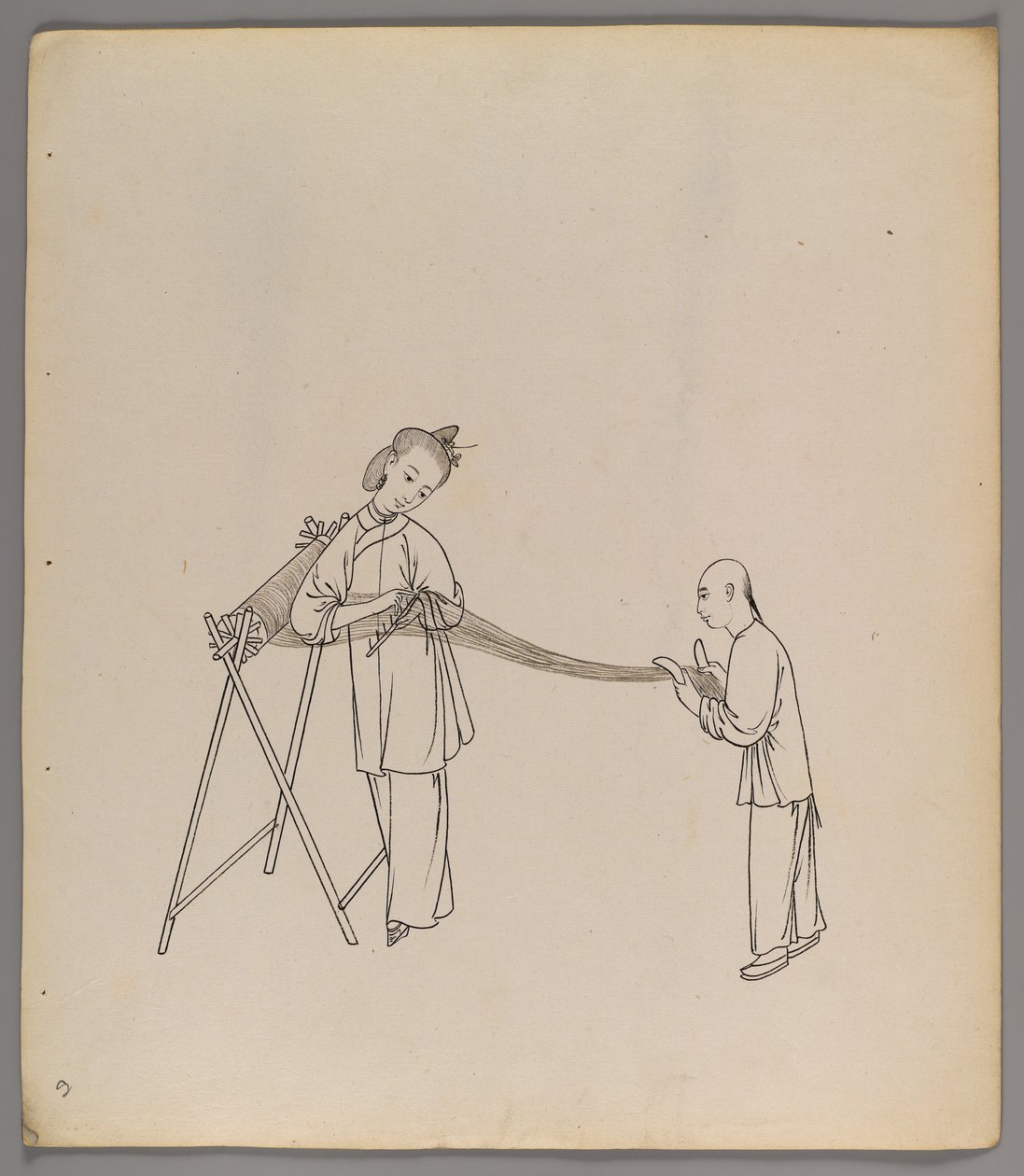 Album osobnych kart: Uprawa i produkcja jedwabiu (tusz na papierze) (zob. też 499288-303) autorstwa Chinese School