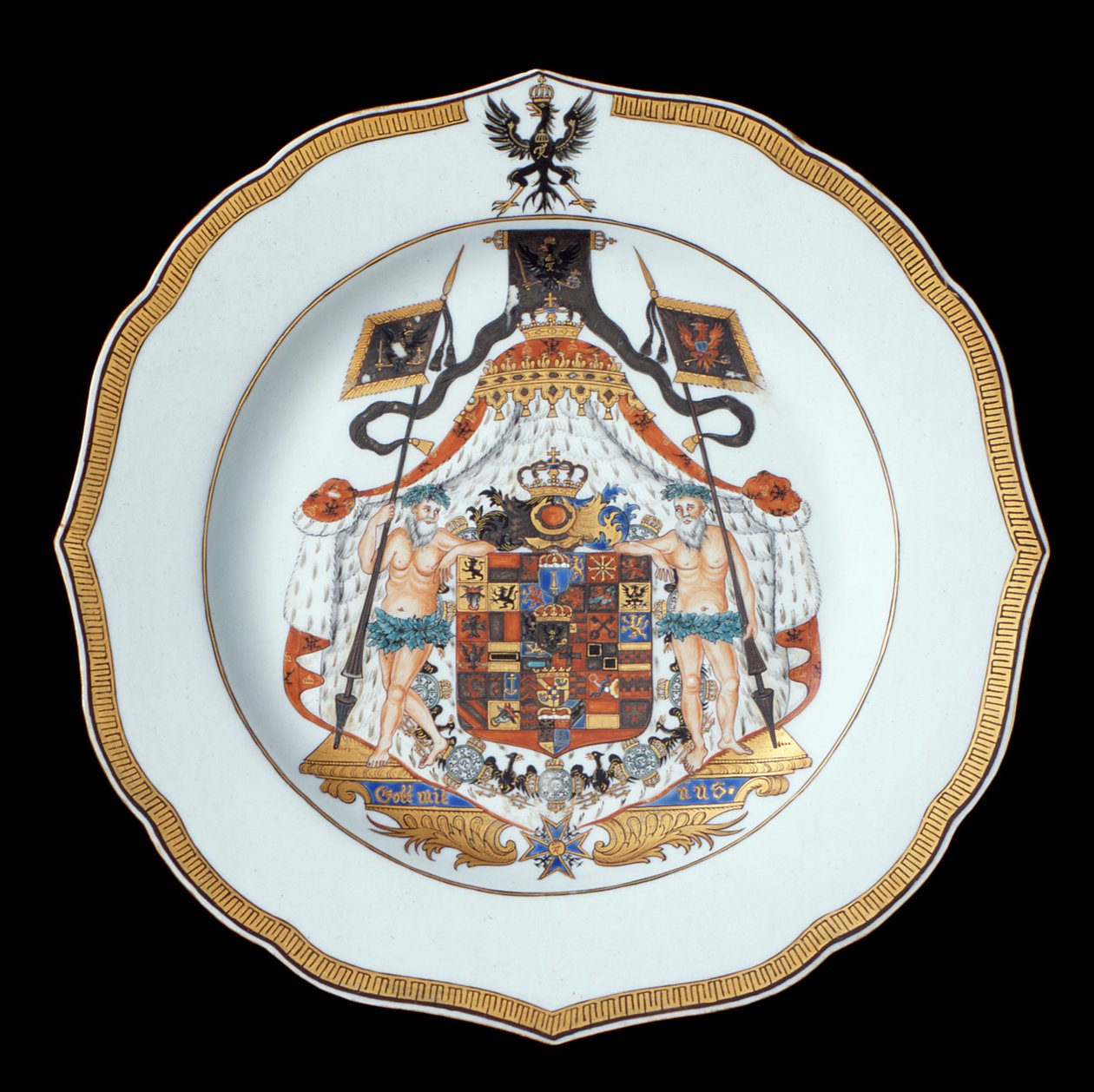 Talerz herbaciany, okres Qianlong (1736-95) ok. 1755 (porcelana) autorstwa Chinese School