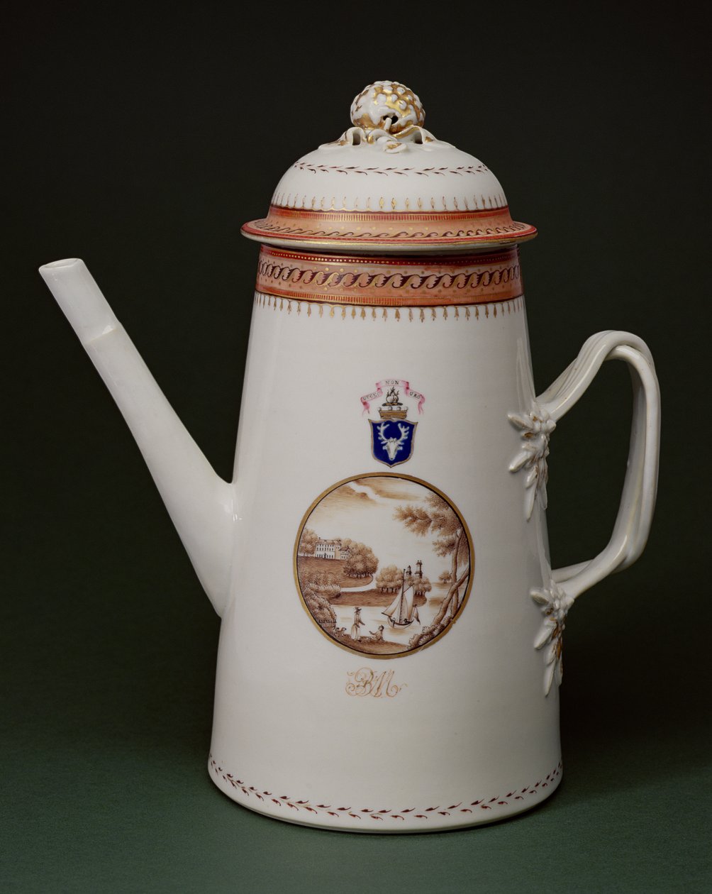 Herbarz dzbanek do kawy z herbem Machenzie, ok. 1790 (porcelana) autorstwa Chinese School
