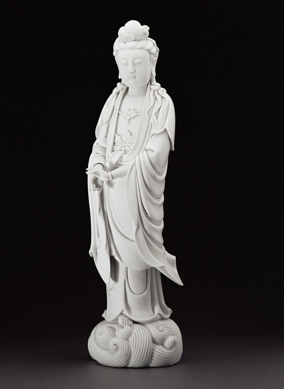 Figura Guanyin z Blanc de Chine, ok. 1800 (porcelana) autorstwa Chinese School