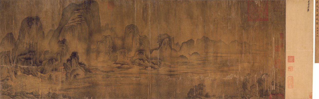 Bryzy wzdłuż górskiego potoku, przewijanie dłoni autorstwa Chinese School