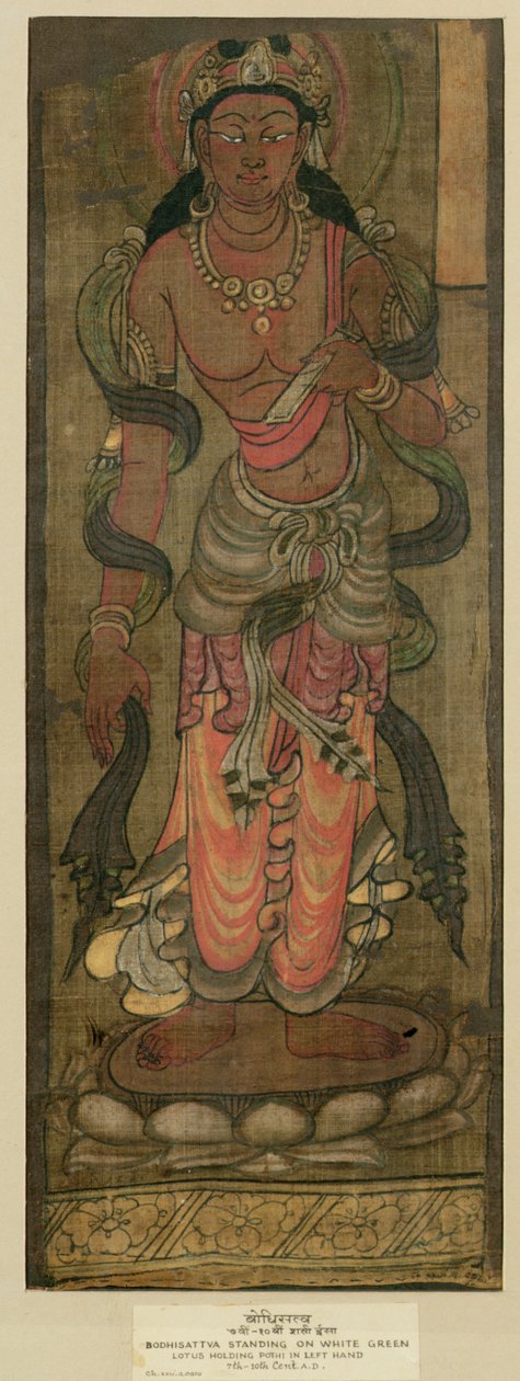 Ch.XXVI.a0100 Bodhisattwa Manjusri, Tunhuang, VII-VIII w. (malowanie tkanin na jedwabiu) autorstwa Chinese School