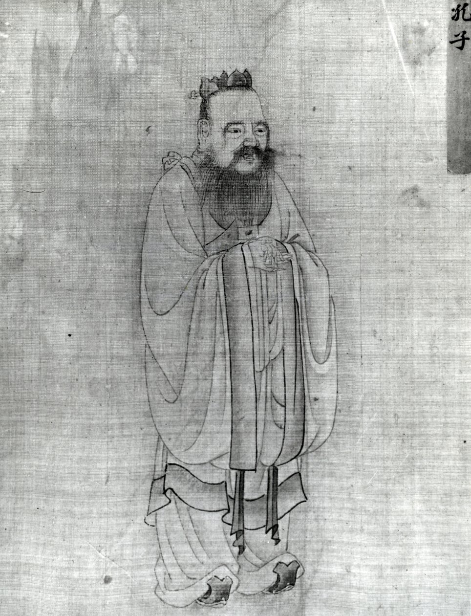 Konfucjusz (tusz na papierze) autorstwa Chinese School