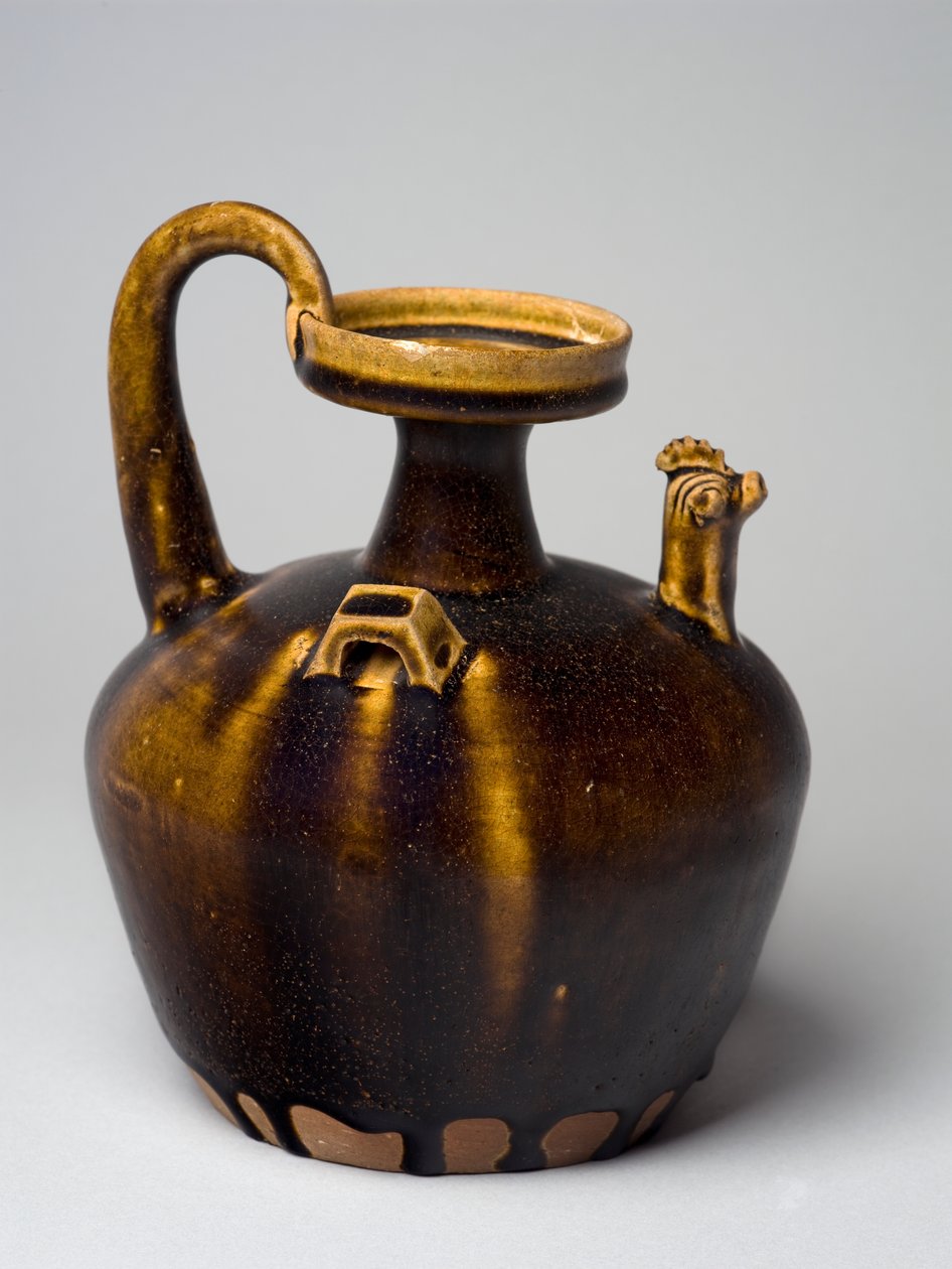 Hu z dekoracją głowy kurczaka, Eastern Jin, 317-420 (naczynie glazurowane) autorstwa Chinese School
