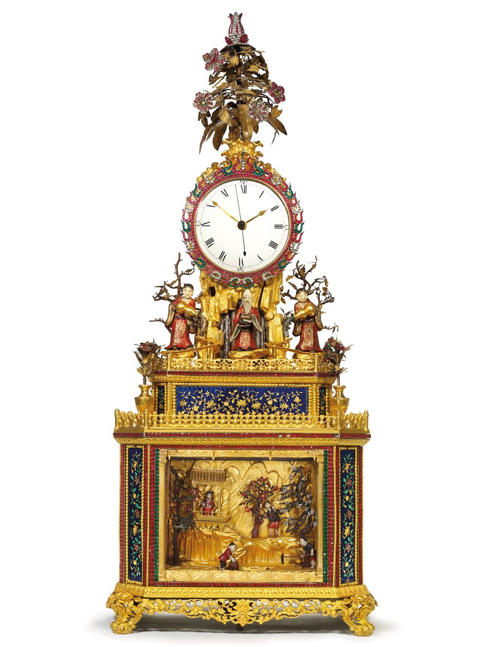 Imperialny uderzający, muzyczny i automatyczny zegar „Daoist Immortal”, warsztaty w Kantonie, okres Qianlong, 1736-95 autorstwa Chinese School