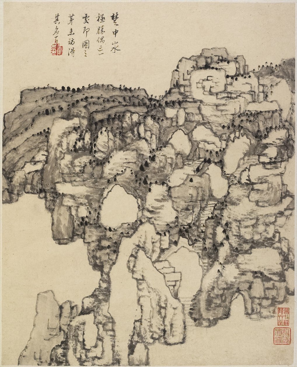Krajobraz (tusz na papierze) autorstwa Chinese School