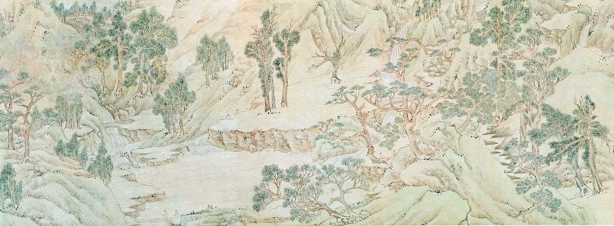 Krajobraz, dynastia Ming (pranie piórem i tuszem na papierze) autorstwa Chinese School