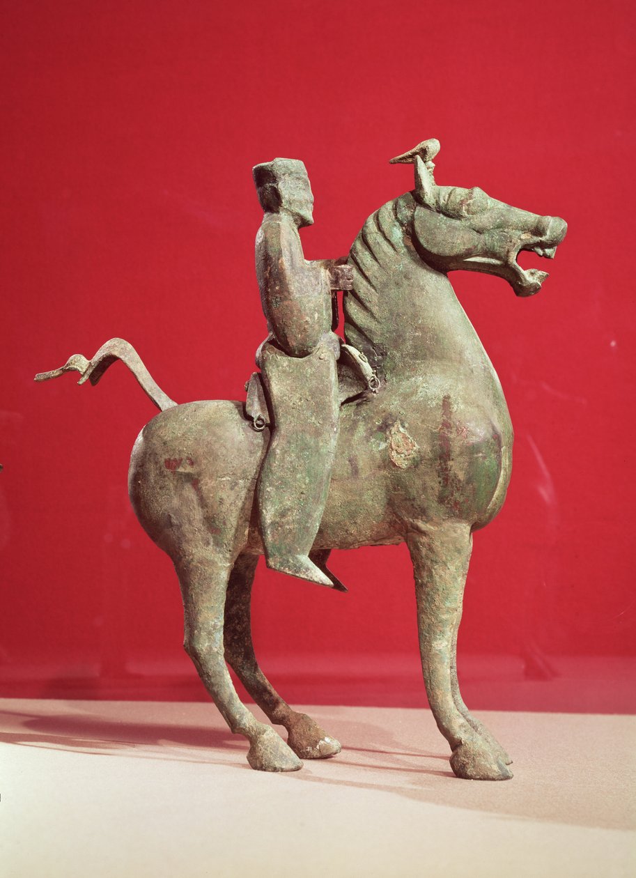 په آس سپور سړی، د وو-وی، کانسو، د ختیځ هان کورنۍ (برونزو) پولی څخه autorstwa Chinese School