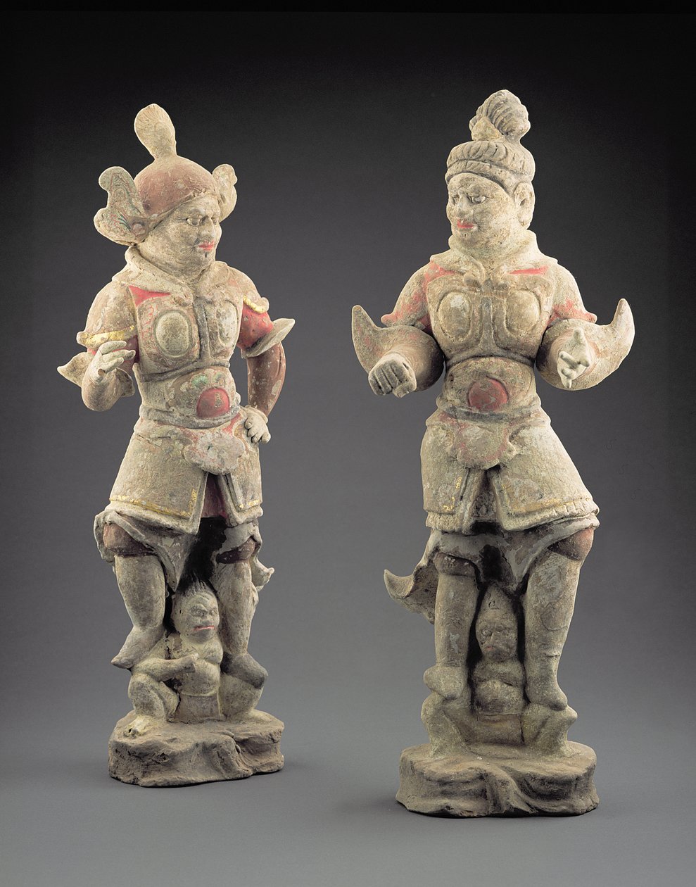 Para figurek Lokapala, dynastia Tang (618-907) (ceramiczne) autorstwa Chinese School