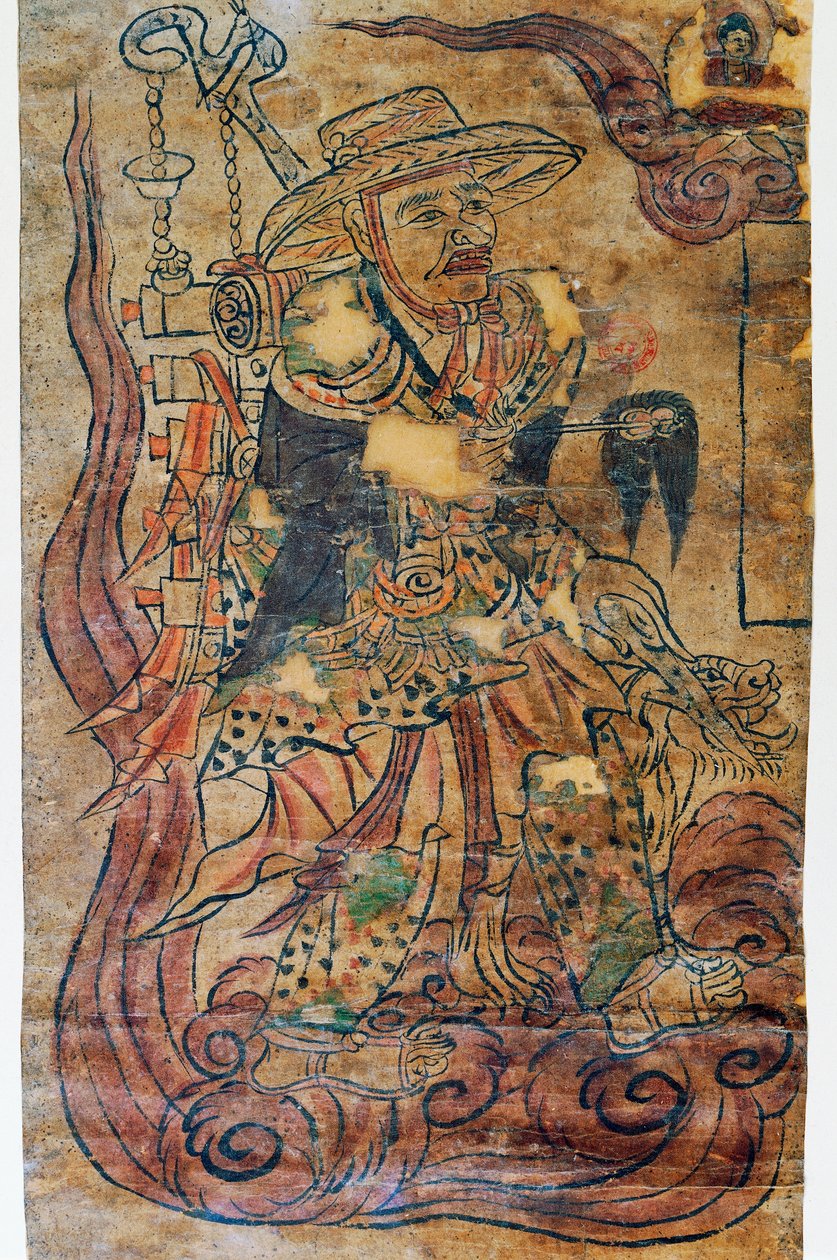 Mnich pielgrzymujący, miniatura, Dunhuang, cywilizacja chińska, IX w. autorstwa Chinese School