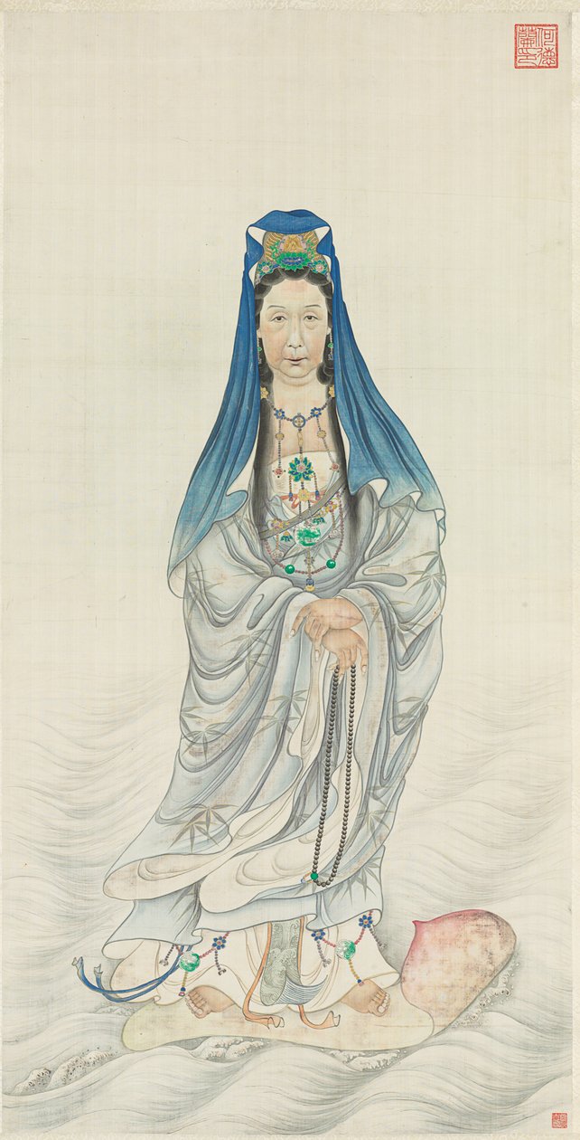Portrait of Empress Dowager Cixi as Guanyin autorstwa Chinese School