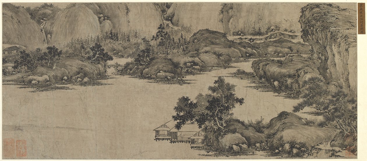 Uczeni Rekolekcje nad rzeką, prawdopodobnie dynastia Qing (atrament na papierze) autorstwa Chinese School