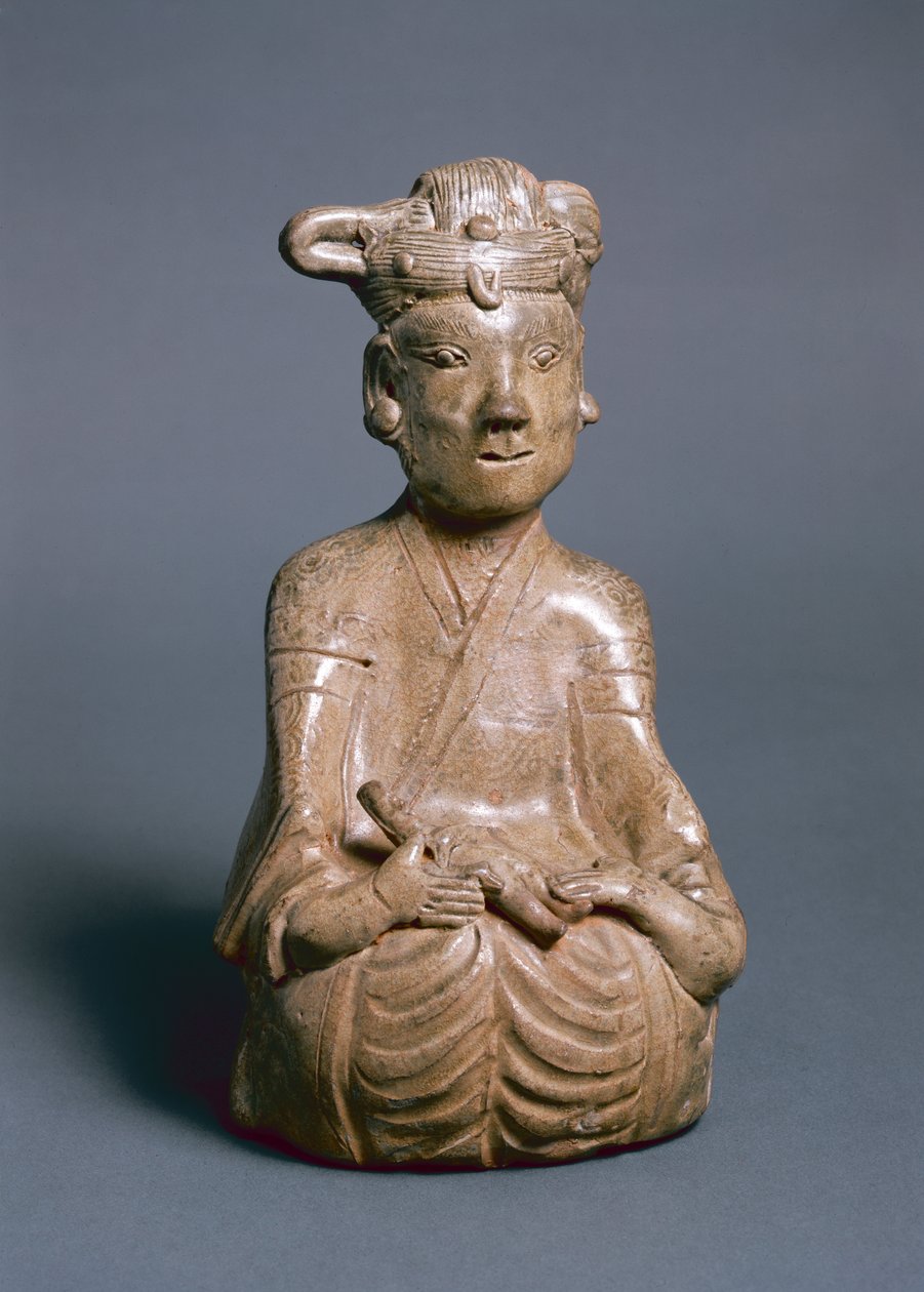 Siedząca figura, Western Jin, 265-316 (zielony) autorstwa Chinese School