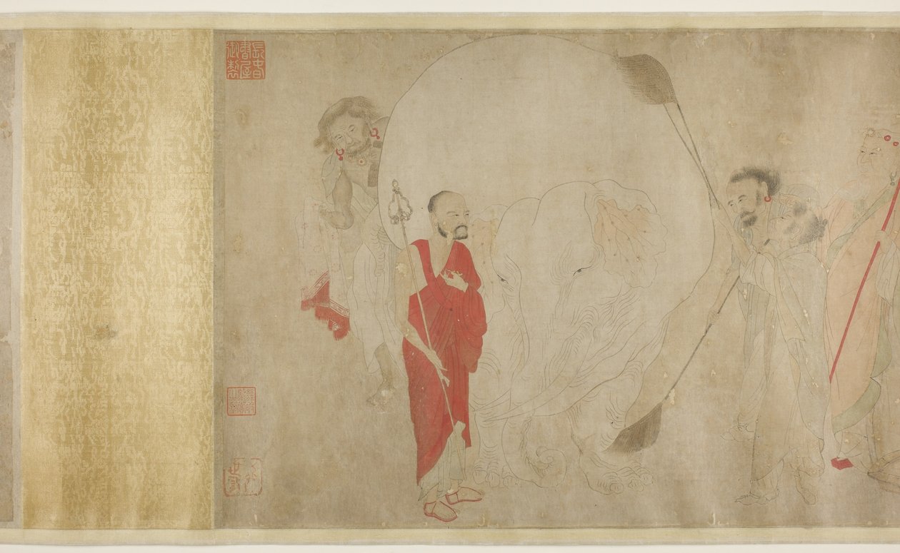 Mycie Białego Słonia, dynastia Ming autorstwa Chinese School