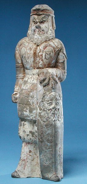 Statuetka barbarzyńskiego wojownika, dynastia Tang (618-907) autorstwa Chinese School Chinese School