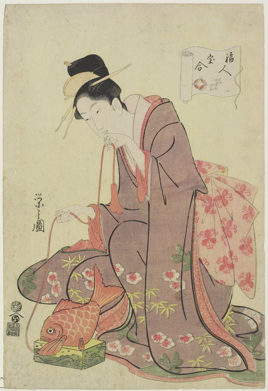 Bóg Ebisu (Bóg bogactwa), 1794 autorstwa Chobunsai Eishi