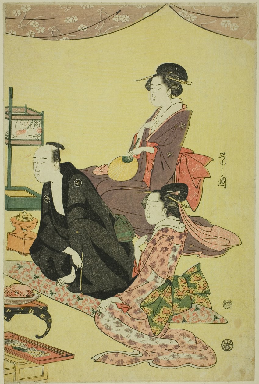 Scena bankietowa autorstwa Chobunsai Eishi