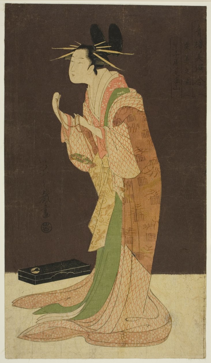 Strona z lotniska: Misayama miasta (Chojiya Misayama) autorstwa Chobunsai Eishi