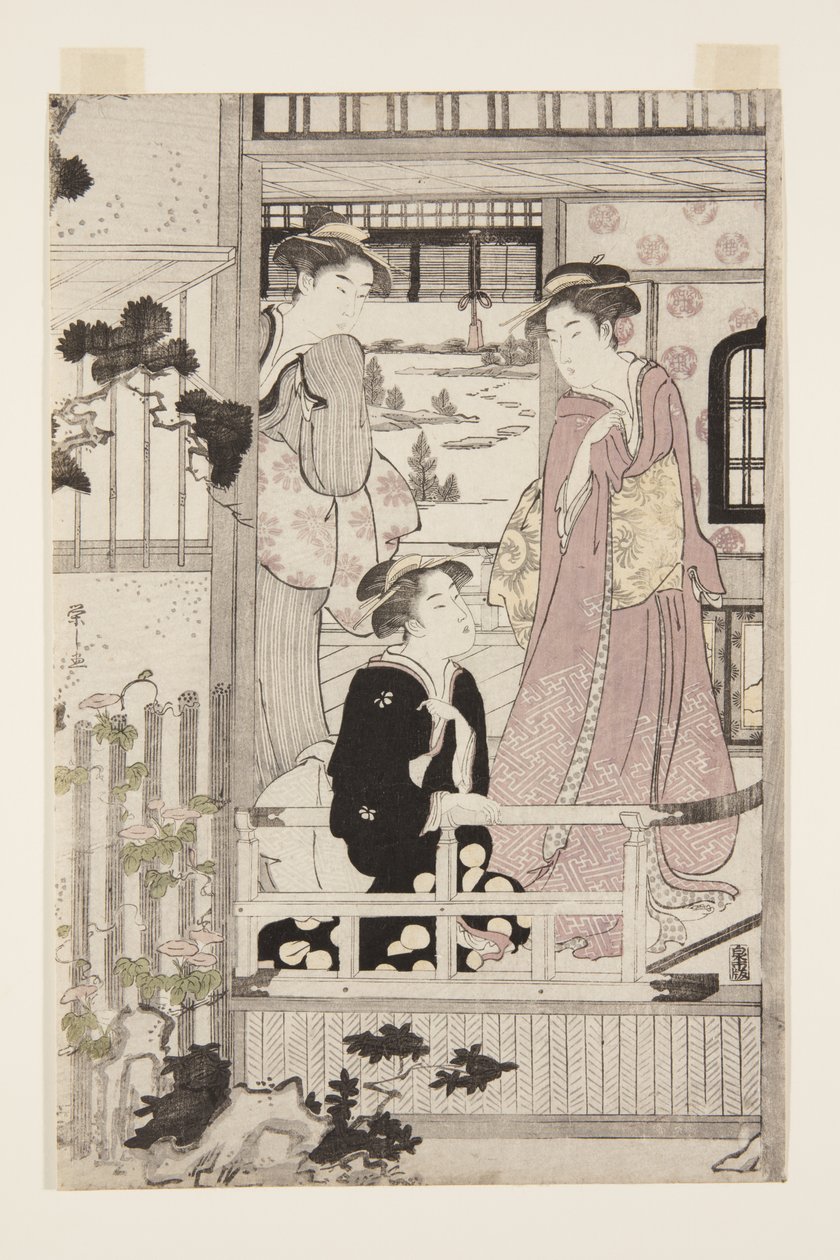 Morning Glory (Asagao) (kolorowy drzeworyt) autorstwa Chobunsai Eishi