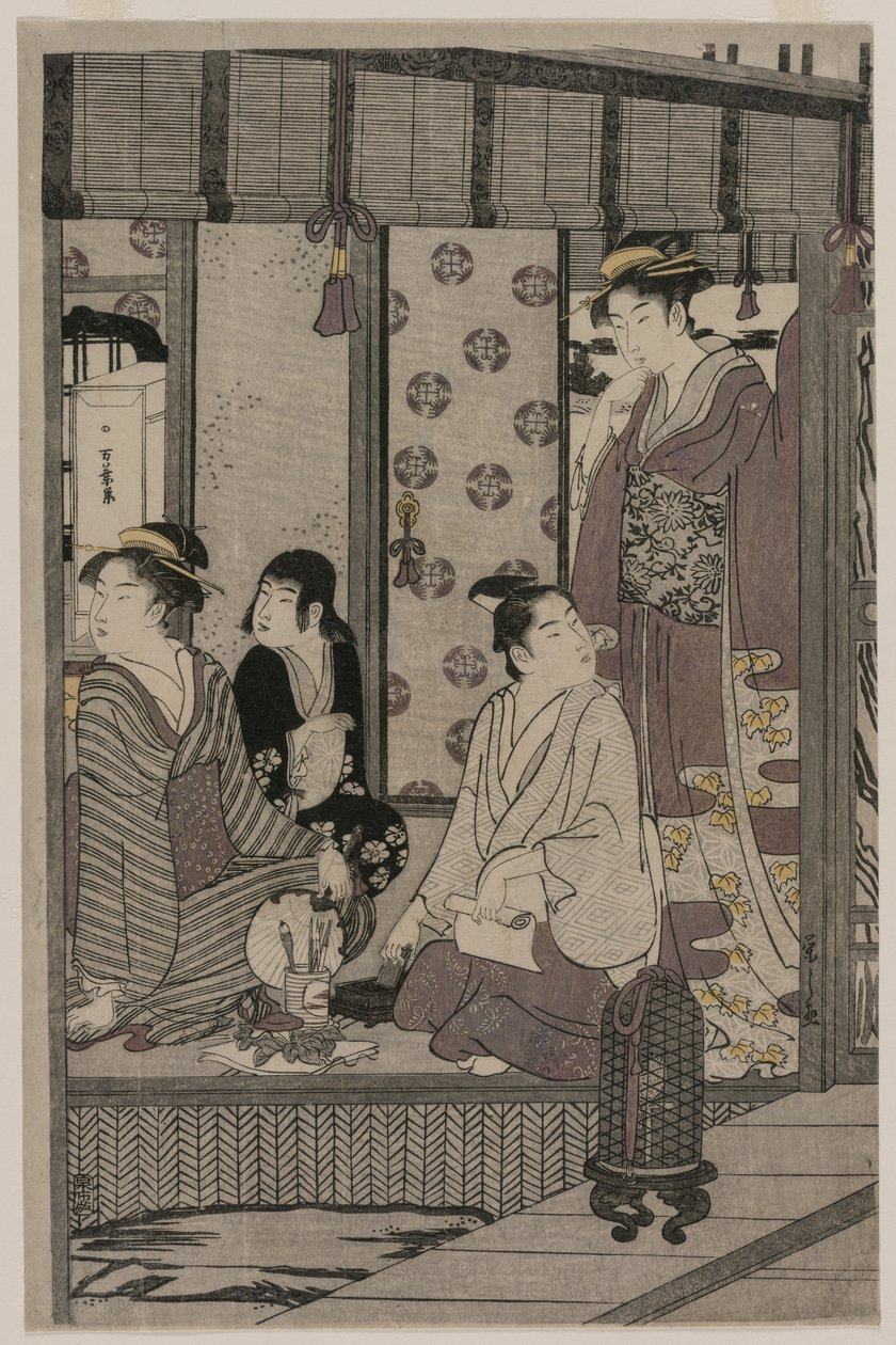 Morning Glory z cyklu The Tale of Genji in Elegant Modern Dress 1790. autorstwa Chobunsai Eishi