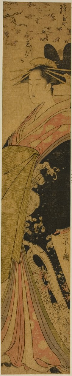 Kurtyzana Shizuka z Shizutamaya autorstwa Chobunsai Eishi