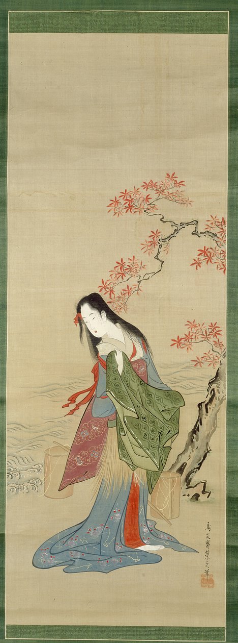The Salt Maidens, Matsukaze z płaszczem Yukihiry autorstwa Chobunsai Eishi