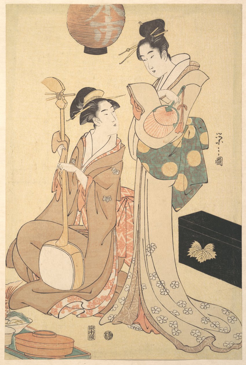 Dwie gejsze autorstwa Chobunsai Eishi