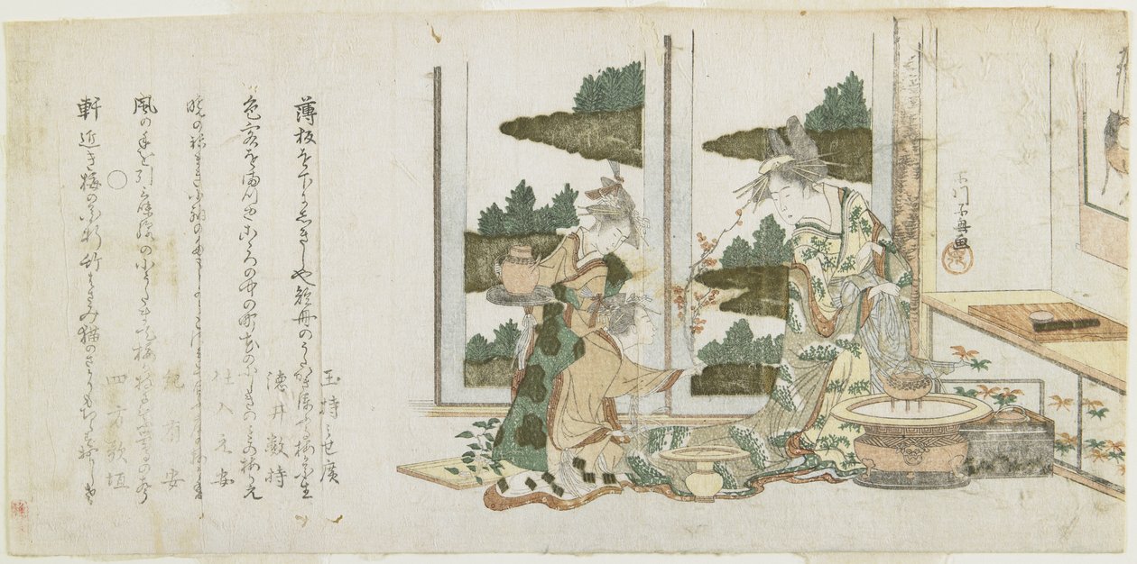 (Trzy kobiety układające kwiaty), ok. 1806 autorstwa Choki Eishusai