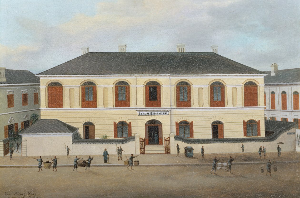 Dom Byrona Biningera (1826-1903), Szanghaj, c.1870 autorstwa Chow Qua