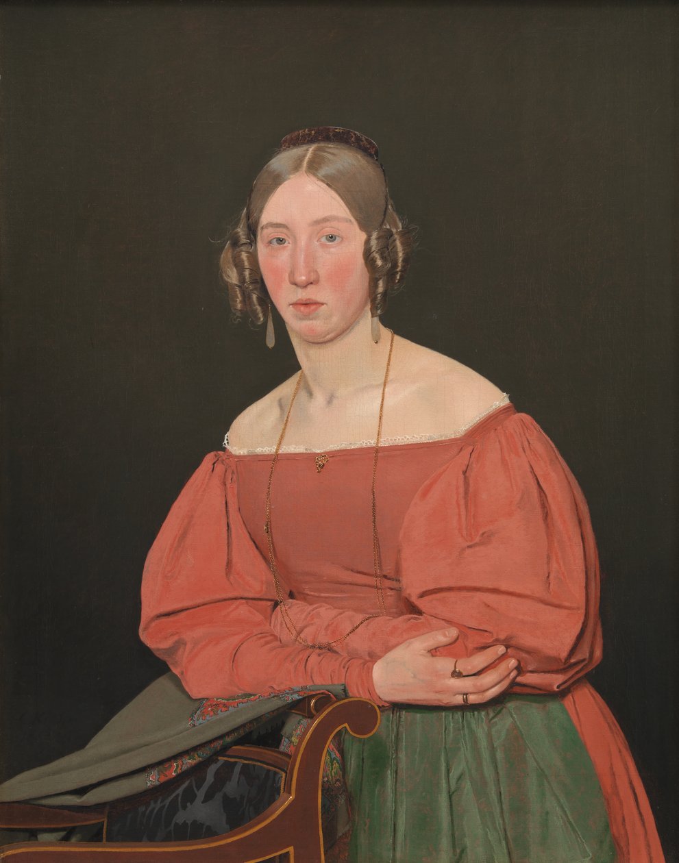 Portret siostry artysty, Cecilie Margrethe Petersen, z domu Købke autorstwa Christen Købke