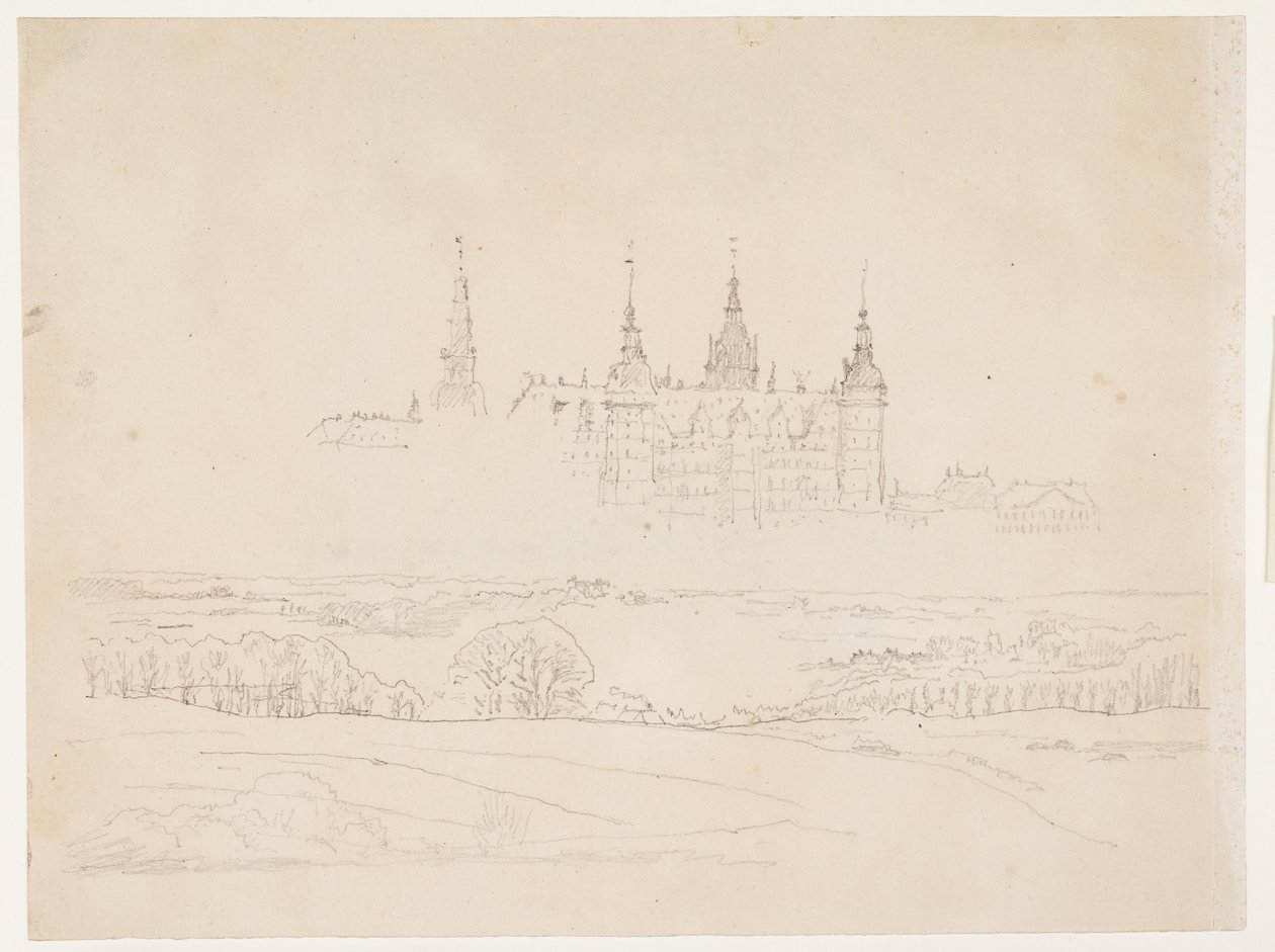 Studium do „Jesiennego krajobrazu. Zamek Frederiksborg na środku” Glyptoteka autorstwa Christen Købke