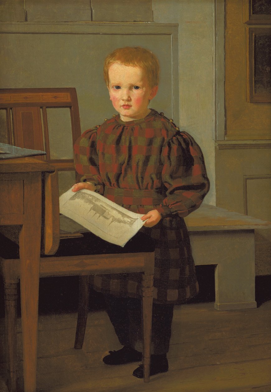 Malarz C.W. Eckersberg Son Julius w pracowni ojca autorstwa Christen Købke