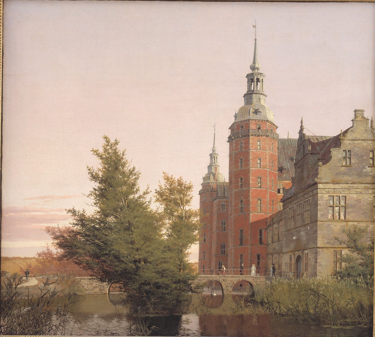 Zamek Frederiksborg widziany z północnego zachodu autorstwa Christen Købke