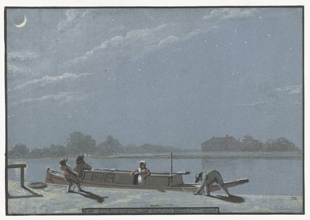 Przybycie barki sierocej na Buiten Amstel (pamiętnik, 19 listopada) autorstwa Christiaan Andriessen