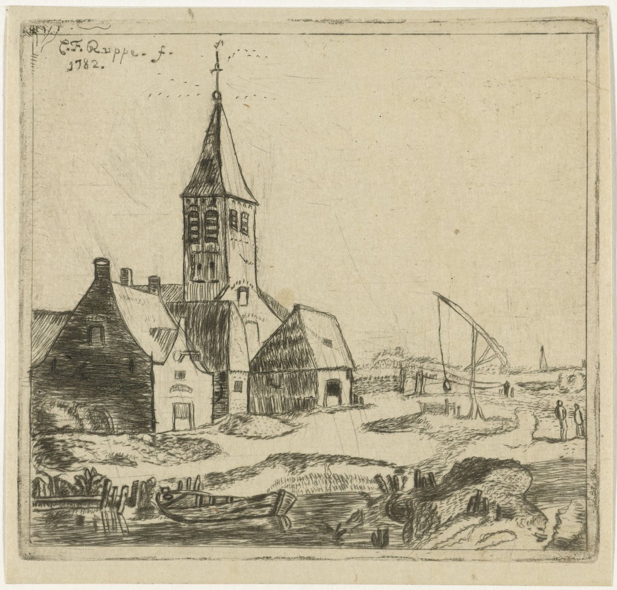 wiejski kościół autorstwa Christiaan Friedrich Ruppe