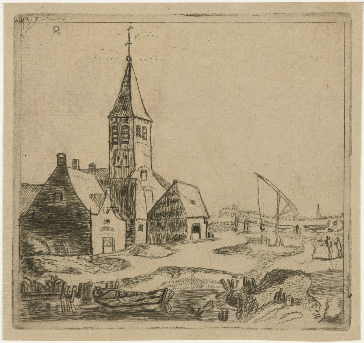 wiejski kościół autorstwa Christiaan Friedrich Ruppe