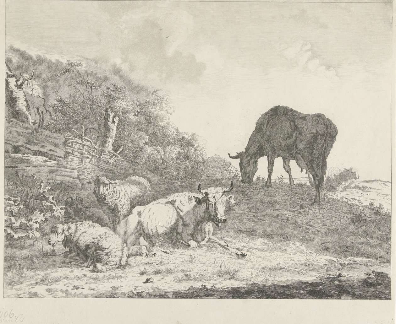 Krajobraz z bydłem autorstwa Christiaan Godfried Schutze van Houten